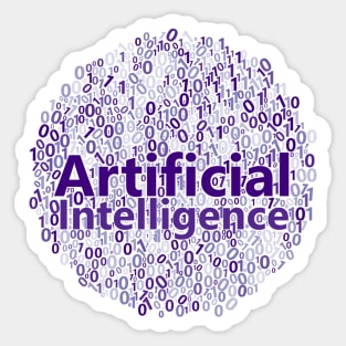 Artificial Intelligence Data Science Word Cloud | Purple Sticker